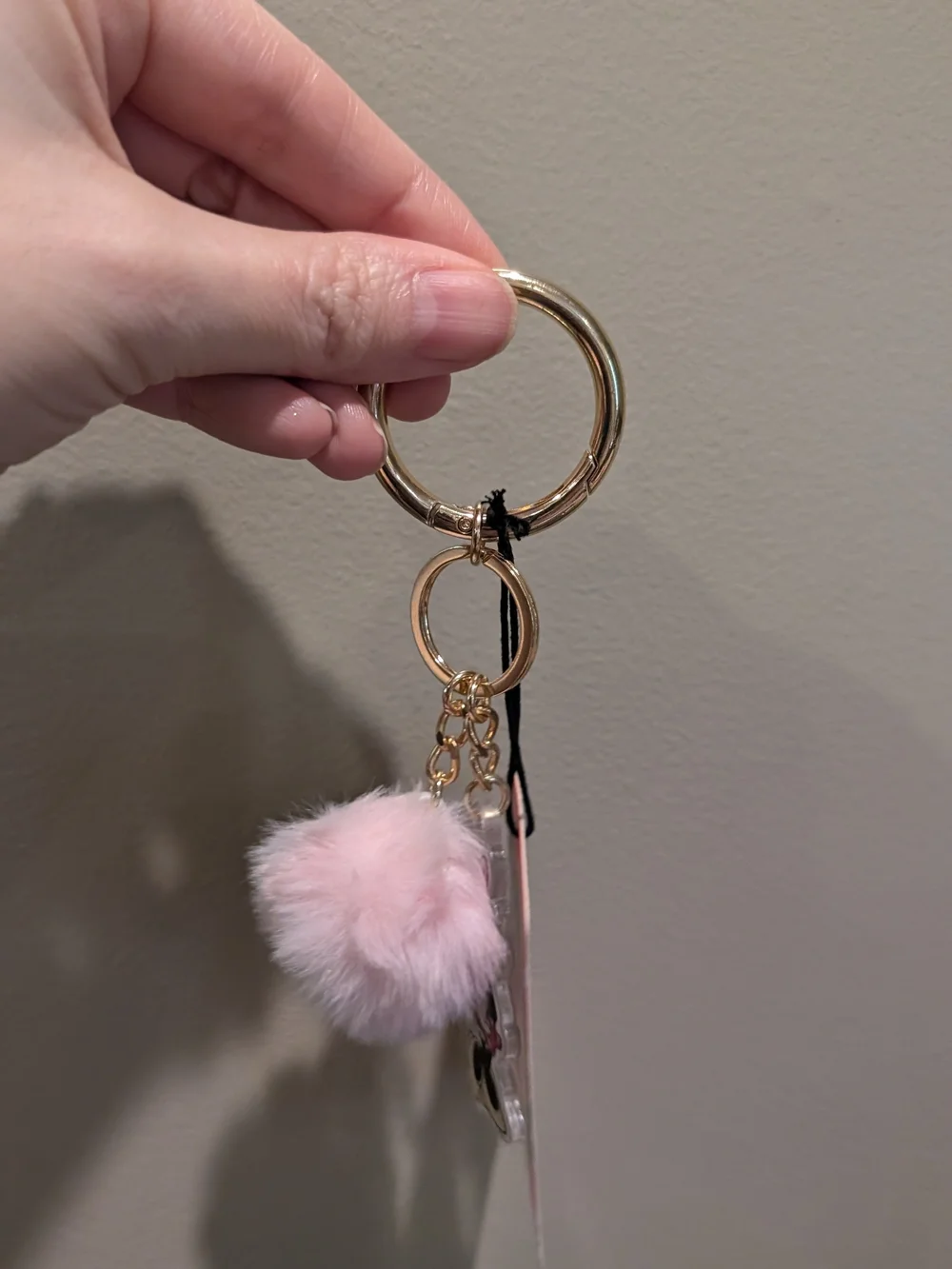 Minnie Mouse Pink Pom Keychain